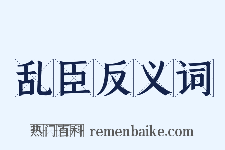 乱臣反义词是什么意思的图片